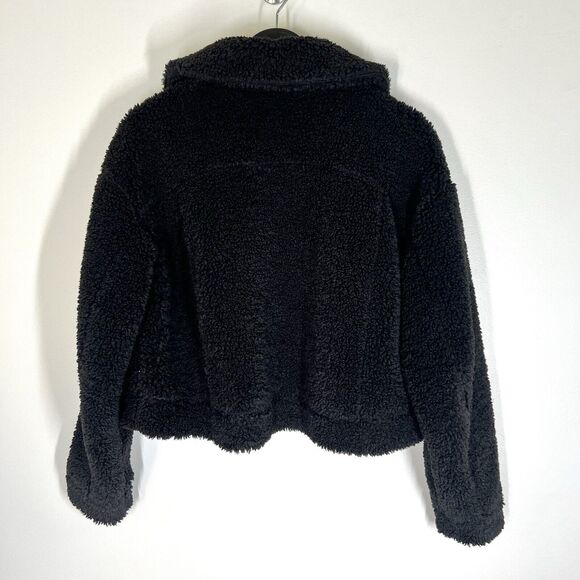 Lululemon Sz 4 Textured Fleece Button Jacket Black - Picture 4 of 9